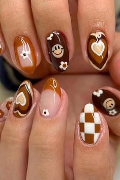 Fall Nail Designs, Nail Polishes, False Nails, Almond Nails, Glue On Nails, Nail Art Design, Halloween Nails