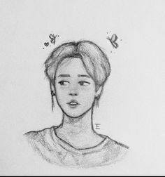 BTS Jimin fanart Drawing Fundamentals, Pencil Sketches Easy, Color Drawing Art, Art Sketches Doodles, Easy Doodles Drawings, Cute Doodles Drawings