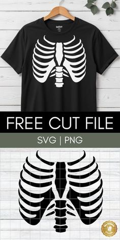 a t - shirt with the image of a skeleton on it and text free cut file sv