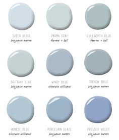 the different shades of blue paint