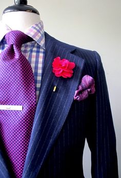 I'd like each piece in this photo, thank you very much. Mixing shades without coming off as too matchy-matchy. Purple Suit, Custom Suits, Dapper Gentleman, Mens Tie, Purple Label, Prince Albert, Sharp Dressed Man, Grown Man