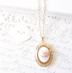 Vintage Rose Locket Necklace 16k Gold Plated Gold Locket | Etsy Rose Gold Vintage Charm Locket Necklace For Wedding, Vintage Rose Gold Locket Necklace For Wedding, Elegant Rose Gold Locket Necklace With Vintage Charm, Antique Gold Jewelry With Rose Design, Oval Rose Design Jewelry For Wedding, Delicate Gold Locket Necklace For Wedding, Elegant Gold Locket Necklace For Wedding Gift, Dainty Oval Locket Necklace For Wedding, Rose Locket