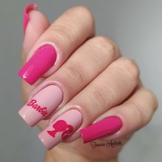 Fitness Barbie, Barbie Pink Nails, Milky Nails, Barbie Style, Nail Envy, Pink Acrylic Nails, Gel Nail Designs, Nails Inspo, Nail Arts