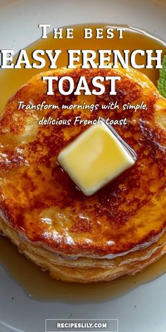 Start your mornings off right with my simple and delicious French toast recipe! It's perfectly golden and topped with a generous pat of butter and syrup. You'll want to make this over and over again! Best French Toast Recipe, Delicious French Toast Recipe, Easy French Toast, Easy French Toast Recipe, Delicious French Toast, Best French Toast, Make French Toast, Leftover Bread, French Toast Easy