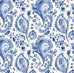 a blue and white floral pattern