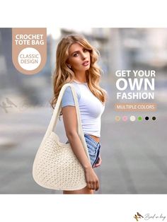 Bird in Bag - Stylish Crochet Knit Handbag: Beach Mesh Shoulder Bag - Large Tote Bag with Aesthetic Appeal and Hollow Out Design, Perfect for Womens Summer Fashion Summer Knitted Shoulder Bag For Daily Use, Knitted Shoulder Bag For Daily Summer Use, Knitted Bags For Everyday Summer Use, Trendy Knitted Beach Bag, Summer Knitted Shoulder Bag, Casual Crochet Shoulder Bag For Beach Season, Trendy Knitted Shoulder Bag For Beach, Trendy Knitted Vacation Shoulder Bag, Trendy Knitted Shoulder Bag For Vacation