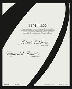 an image of a black and white cover with the words'timeless'on it