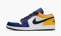 Air Jordan 1 Low "Deep Royal / Yellow" Air Jordan 1 Low White, Jordan 1 Low White, Air Jordan Low, Royal Yellow, Jordan Yeezy, Jordan Ones, Jordan 9 Retro, Jordan Model, Deep Royal Blue