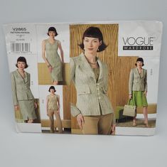 a women's jacket and skirt sewing pattern