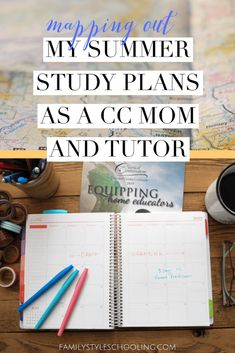 an open notebook with the title, my summer study plans as a c / om and