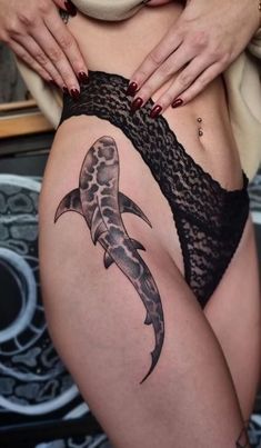 Colorful Sea Tattoo, Shark Tattoo Ideas, Sea Life Tattoos, Cream Tattoo, Shark Tattoo, Nautical Tattoo, Shark Tattoos, Tattoo Desings, Tattoo Cover