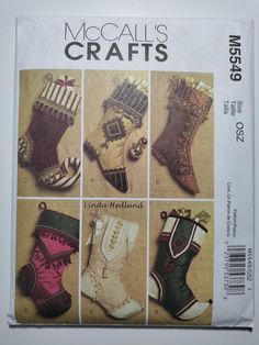 the pattern for boots is shown in four different colors and sizes, including one with laces