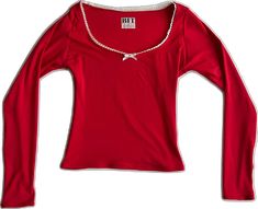 Casual Fitted Red Long Sleeve Top, Red Fitted Long Sleeve Top, Fitted Red Long Sleeve Tops, Red Long Sleeve Top For Spring, Red Long Sleeve Top, Red Long Sleeve Tops, Red Long Sleeve, Sweetheart Neckline, Long Sleeve Top