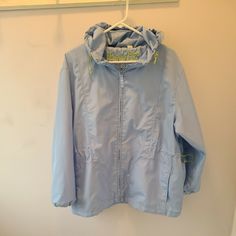 Mackintosh Hydro Tec Rain Jacket Women's XL Light Blue windbreaker hooded. Women's XL Light blue 100% Polyester RAIN JACKET WINDBREAKER Pre owned in excellent condition with little to no signs of wear or use.  No rips or stains. Blue Windbreaker Outfit, Windbreaker Outfit, Blue Windbreaker, Rain Jacket Women, Grey Blue, Wizard, Rain Jacket, Ruffle Blouse, Light Blue