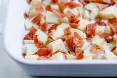 the food is prepared and ready to be cooked in the oven or on the table