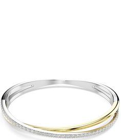 From Swarovski&#x2C; this bracelet features:Bangle bracelet Two-tone plated hardwareHinge closureApprox. 2.5" diameter Imported. Dillard's, Accessories Jewelry, Bangle Bracelet, Round Cut, Bangle Bracelets, Two Tone, Bangles, Plating, Bracelet