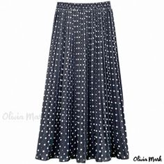 Olivia Mark - High-Waisted Chiffon Pleated Skirt with Polka Dots - Midi Length Beach Skirt Chiffon Pleated Skirt, Midi Skirt Casual, Pleated Chiffon Skirt, Chiffon Maxi Skirt, Pleated Maxi Skirt, Beach Skirt, Polka Dot Skirt, Midi Skirt Pencil, Pleated Maxi