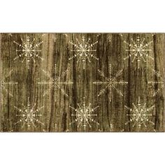 an area rug with snowflakes on it