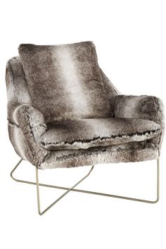 a chair that has some fur on it