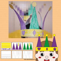 a child's paper crown is shown in front of an image