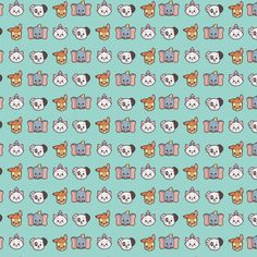 an animal themed wallpaper with many different animals on it's face and neck