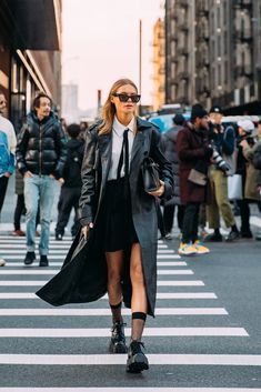 Best Street Style at New York Fashion Week Fall 2020 | POPSUGAR Fashion New York Photoshoot, Ny Street Style, Plunging Dress, Lana Condor, New York Street Style