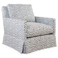 a black and white patterned chair on a white background