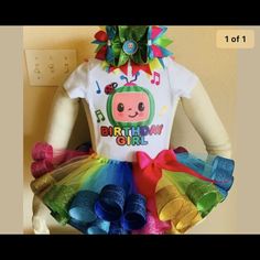 Brand New Size 5/6 Cocomelon Outfit, Cocomelon Concert Shirt, Coco Melon Birthday Shirts, Cocomelon First Birthday Shirts, Cocomelon Clothes, Cocomelon Tutu Outfit, Watermelon Skirt, Utility Romper, Floral Two Piece