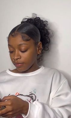 Low Messy Bun Hairstyles For Black Women, Low Messy Bun Black Women, Swoop 2 Ponytails, High Ponytail Natural Hair, Braid Hairstyles Short Hair, Hair Styles Black Women Natural, Dope Hairstyles Natural Hair, Real Hair Hairstyles Black Women, Korean Hairstyles