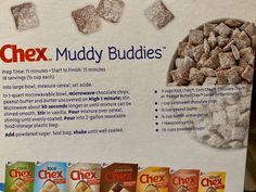 a box of chex muddy buddies is shown