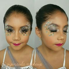 Ballerina Makeup, Competition Makeup, Cheer Makeup, Ballet Recital, Make Up Ideas, Glitter Tattoo, Stage Makeup, Fantasy Makeup