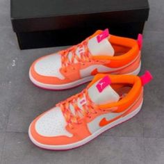 Orange Custom Air Jordan 1 – XX CUSTOM Danielle Victoria, Custom Air Jordan 1, Custom Air Jordan, Skor Sneakers, Preppy Shoes, Pretty Shoes Sneakers, All Nike Shoes, Cute Nike Shoes, Cute Nikes