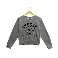 "CODE : p/522 Vintage 00s Stussy Country Grey Sweatshirt Women Small Stussy SS Crewneck Stussy 8 Ball Sweater Pullover Patches Logo Stussy Velvet Jumper Size on Tag : S Details Measurement  Arm Pit to Arm Pit : 19.5\"inches Back Collar to Hem : 22\"inches Condition :  Great Vintage Condition(used clothing).No Holes And No Stain.Please refer pictures detail.‼️ 📮 SHIPING > WE ARE USING DHL EXPRESS SHIPING ITS TAKE 3-5 ARRIVE.PLEASE DROP YOUR PHONE NUMBER AFTER PURCHASE.📮" 8 Ball Sweater, Stussy 8 Ball, Velvet Jumper, Shirt Prints, 8 Ball, Sweatshirt Women, Tee Shirt Print, Sweater Pullover, Vintage Sweatshirt