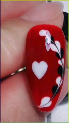 Nail Art Red Nails, Nail Art Designs Spring, Nail Art Red, Nail Polish Art Designs, Red Nail Art Designs, Bright Nail Designs, Valentine Nail Art, Gel Nail Art Designs, Nail Art Techniques