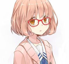 Beyond the Boundary -Mirai Kuriyama Anime Glasses, Cute Gif, We Heart It, Gif, Lost, Anime, Kawaii