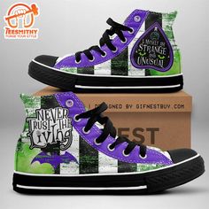 Beetlejuice Strange And Unusual, Never Trust The Living, Beetlejuice High Top Canvas Shoes High top canvas shoes are a versatile and stylish footwear option that combines comfort with a classic design. Made from durable canvas material, these shoes feature a higher ankle cut, providing added support and a secure fit. They are often lightweight and... Never Trust The Living Beetlejuice, Never Trust The Living, Strange And Unusual, Beetle Juice, Stylish Footwear, Never Trust, Shoes High, High Top Shoes, Beetlejuice