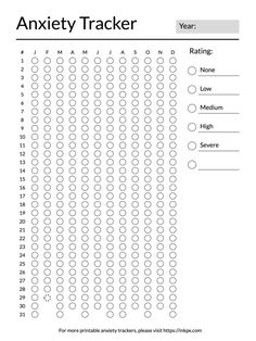 Printable Simple Yearly Anxiety Tracker plannerkdpinterior #collegeorganizationplanners #plannerpagesprintablefree😏 Tracking Journal Ideas, Journal Tracker Printable, Weight Tracker Printable, Tracker Bullet Journal Printable, Journal Printouts, Journal Sections, Bujo Tracker, Yearly Tracker, 2025 Journal