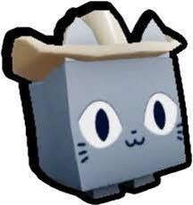 a paper bag with a cat wearing a cowboy hat