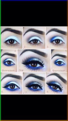 24 beautiful eyeshadow ideas💁 Matte Make Up, Blue Halloween, Blue Makeup Looks, Mekap Mata, Tutorials Makeup, Drag Make-up, Smink Inspiration, Eye Makeup Steps, Makijaż Smokey Eye