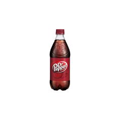 a bottle of dr pepper soda on a white background