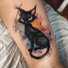 Artistic Black Cat Tattoo Sketches