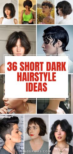 Save this pin for a collection of edgy and elegant short dark hairstyles to revamp your look. Discover trendy cuts that will elevate your style game. #ShortDarkHairstyles #FashionInspiration #HairGoals