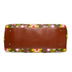 Bring a hippie-dippy style to all your journeys with this Groovy Hippie Daisy Flower Power Travel Bag. Crafted from water-resistant fabric with brown PU leather handles and an adjustable shoulder strap, it will keep your belongings safe and secure on all your trips – no matter how far out they are! Key Features One size: 20" × 12'' × 9" (50.8cm × 30.5cm × 23cm ) 100% high-grade microfiber PU leather: Microfiber leather is a type of synthetic leather, made from a combination of microfiber non-wov Green Floral Print Travel Bag, Brown Leather Bag With Floral Print, Brown Floral Print Bag For Everyday Use, Travel Floral Print Leather Shoulder Bag, Brown Floral Print Shoulder Bag For Travel, Brown Floral Print Shoulder Bag For Daily Use, Brown Weekender Bag For Trip, Leather Travel Bag With Floral Print, Leather Floral Print Shoulder Bag For Travel