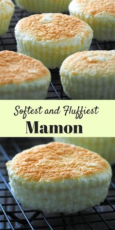 softest and fluffyest minion muffins on a cooling rack with text overlay