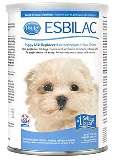 a can of pet plus esbilac puppy milk replacer / autoemplaceur for dogs