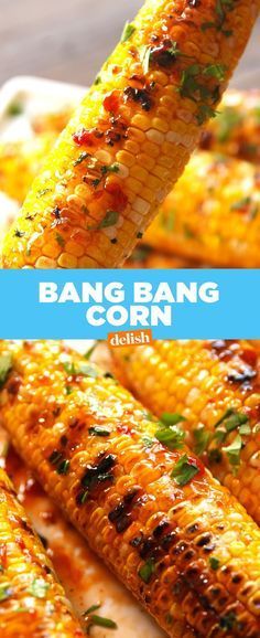 grilled corn on the cob with herbs and seasoning is an easy side dish