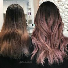 Rose Blend Ombré ... by #BTCONESHOT2016 Hair Awards Finalist @che.r.mariano GORGEOUS transformation Che!  #behindthechair #rosegoldhair #transformationtuesday #colormelt #ombre Flattering Hair Colors For Fair Skin, Pink Brown Hair Balayage, Rose Gold Balayage Black Hair, Rose Pink Balayage, Pastel Pink Balayage Brunette, Professional Hair Color For Work, Dusty Pink Balayage, Dusty Mauve Hair Color, Rose Brown Balayage