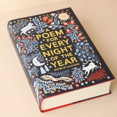 a poem for every night of the year is written on a book with an illustrated cover