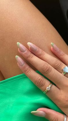 Spring Colors For Nails, Europe Nails, Colors For Nails, Sage Green Nails, French Tip Gel Nails, Hoco Nails, Quinceanera Nails, Trendy Shades, Spring Acrylic Nails