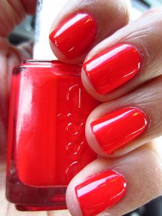 Essie Color..."fifth avenue." Nail Essie, Nails Guide, Extreme Nails, Coral Nail Polish, Essie Colors, Coral Nails, Red Nail Polish, Red Nail, Essie Nail Polish